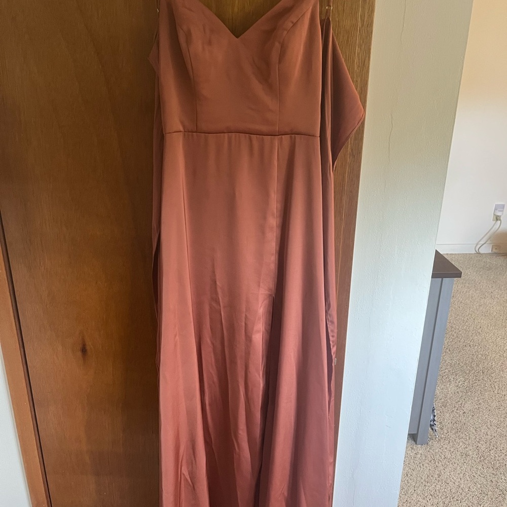 Azazie Cedar Rose bridesmaid dress